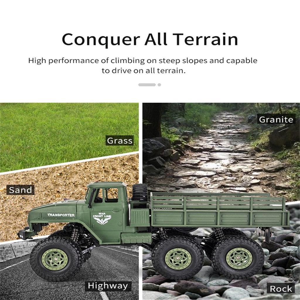 2.4ghz 4ch Remote Control Dongfeng 7 Six-wheeled Armor Truck Toy - Green