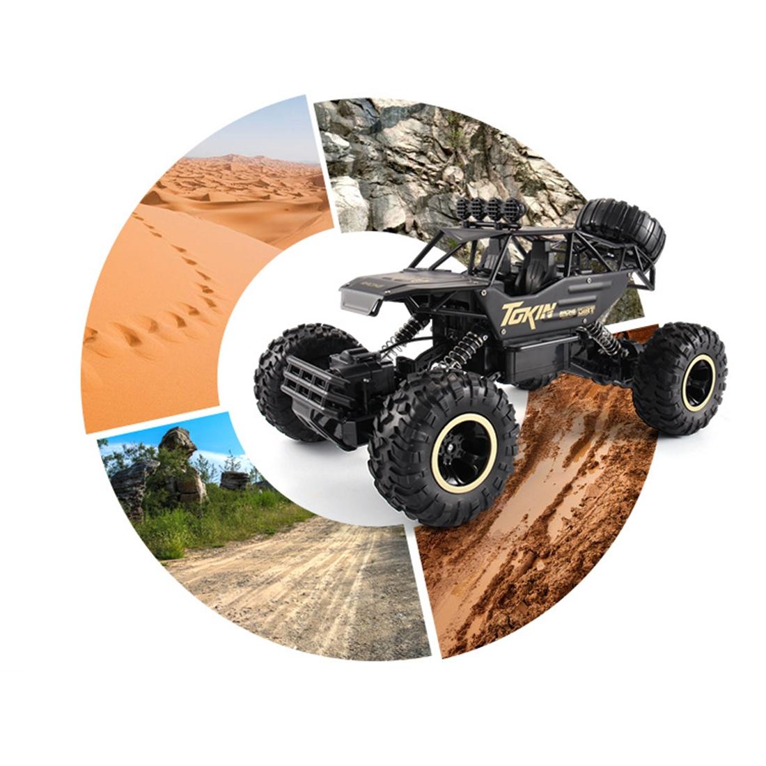 37cm Remote Control Bigfoot Climbing Car - 1 12 Alloy 4wd Cross-country Toy - Gold