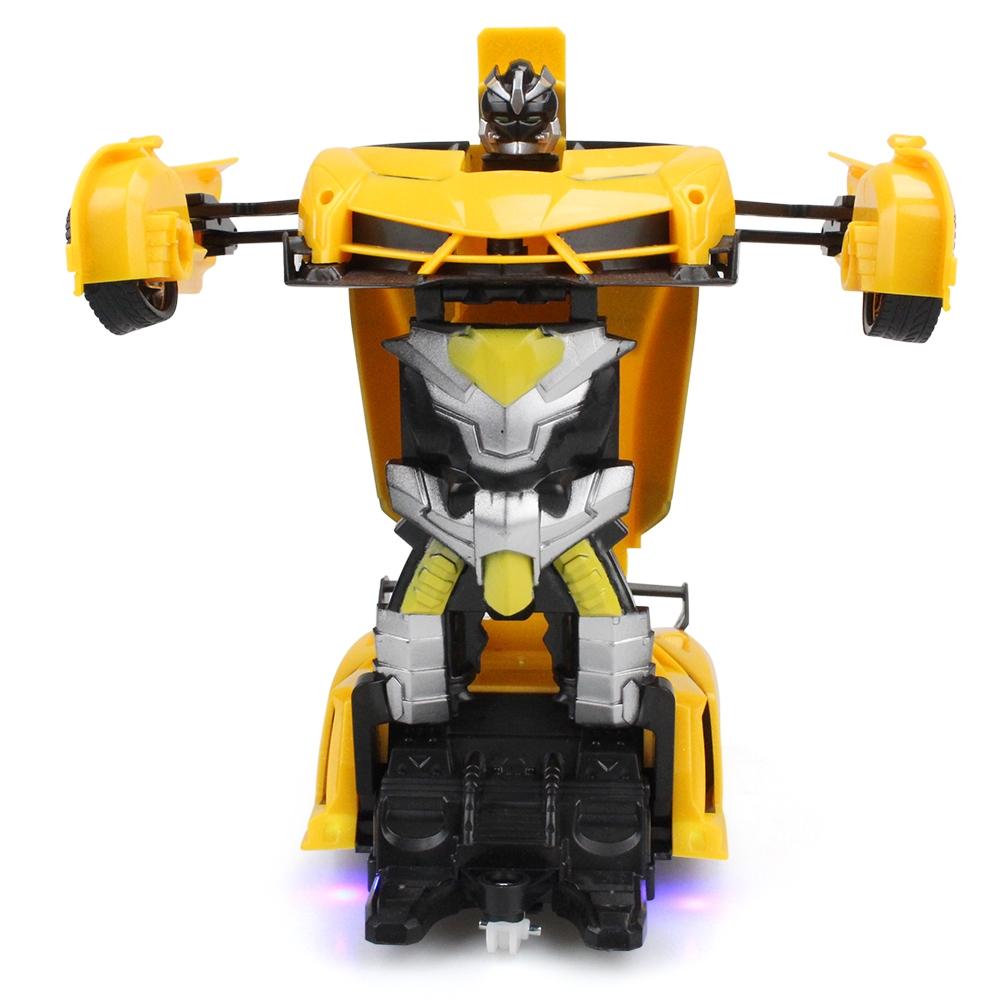 Remote-controlled Deformable Toy Car - 4 Channels - Yellow